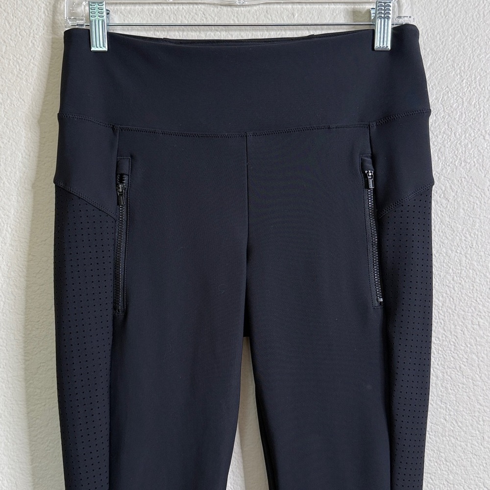 Athleta Stellar crop ankle pant women’s small black moto EUC - Picture 3 of 7